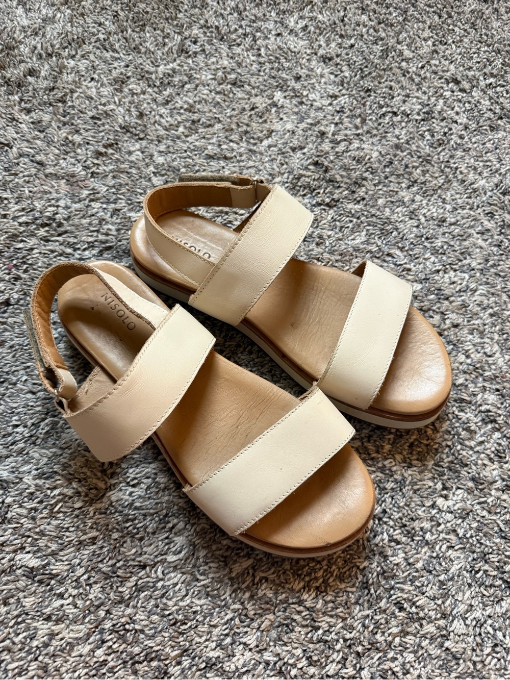 Nisolo Cream Strappy Flat Sandals